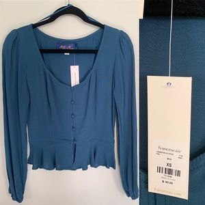Francesca’s Blue Button Up Blouse